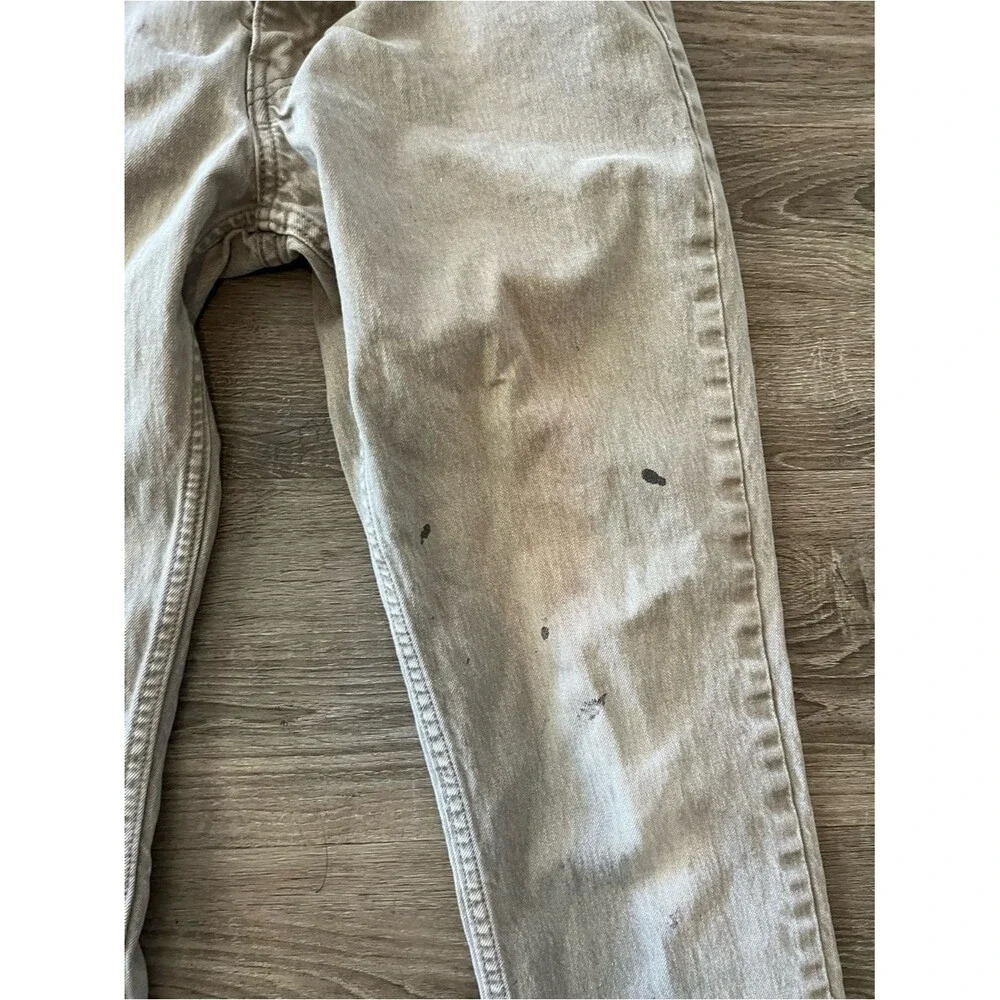 Levi’s 511 Slim Khaki Jeans Mens 32x34 Beige Stretch Denim Distressed Pants